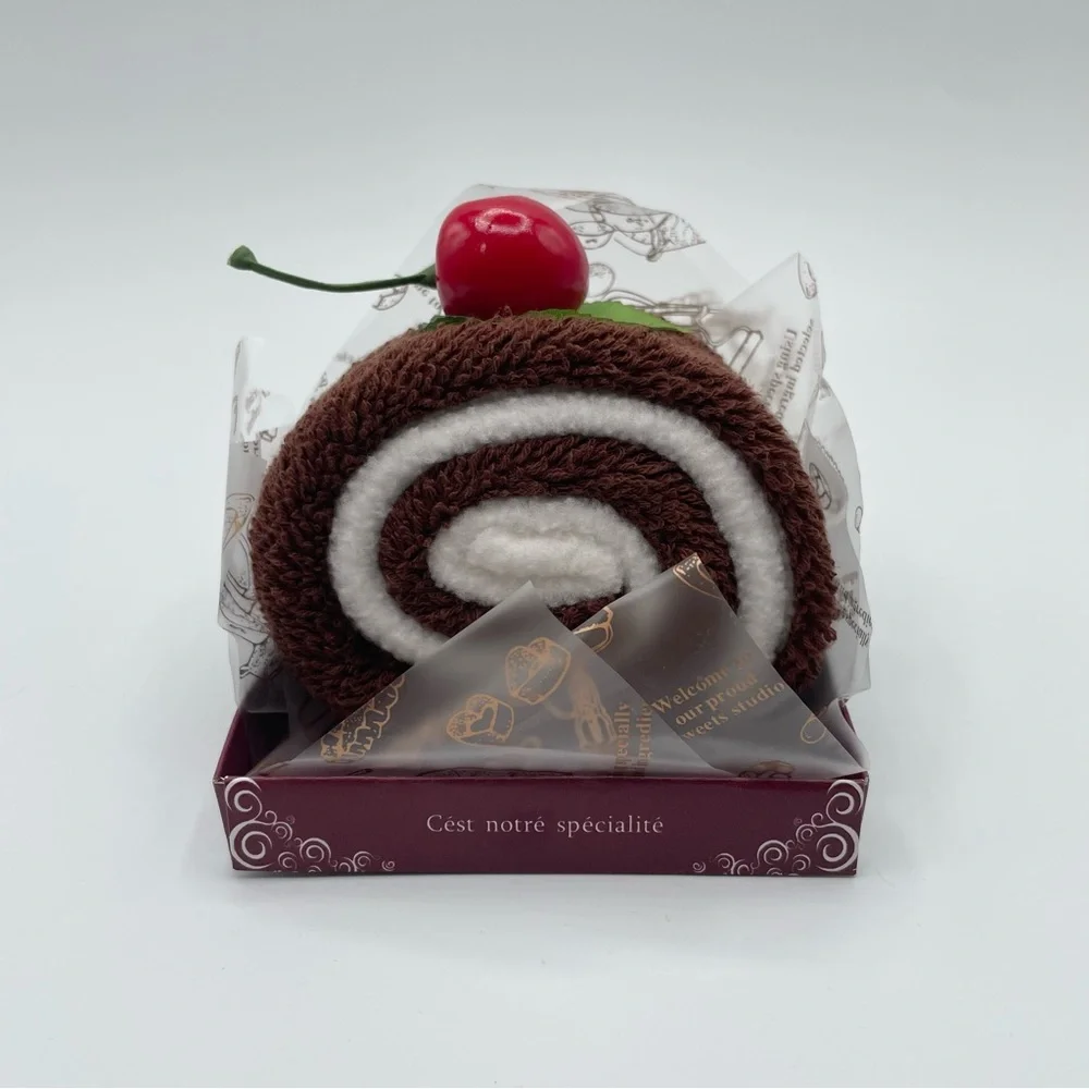 brown chocolate cake cotton microfiber bath hand face towel treat